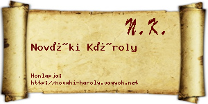 Nováki Károly névjegykártya