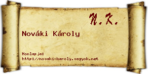 Nováki Károly névjegykártya